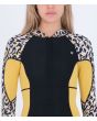 Mujer con traje de surf de primavera Hurley Advantage 2/2mm con cremallera frontal amarillo y negro cierre