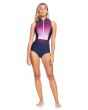Mujer con Springsuit Roxy Short Jane 1.5 mm Rise Collection azul marino frontal