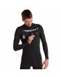 Hombre con neopreno corto de primavera con manga larga y cremallera en el pecho Volcom Modulator 2/2mm negro presilla llaves
