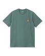 Camiseta de manga corta Carhartt WIP Chase Silver Pine-Gold para hombre