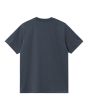 Camiseta de manga corta Carhartt WIP Chase Dusky Blue-Gold para hombre posterior