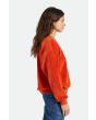 Mujer con sudadera sin capucha Brixton Dazed Crew naranja lateral