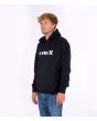 Hombre con sudadera con capucha Hurley One and Only Solid Core negra izquierda