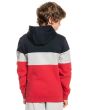Sudadera con capucha Quiksilver Beach To School para chicos 8-16 años roja posterior