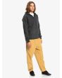 Hombre con sudadera con capucha y cremallera parcial Quiksilver Step Off gris derecha