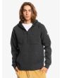 Hombre con sudadera con capucha y cremallera parcial Quiksilver Step Off gris 