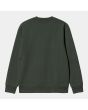 Sudadera Carhartt WIP Script Embroidery Sweatshirt verde con logo blanco para hombre posterior