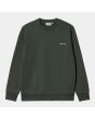 Sudadera Carhartt WIP Script Embroidery Sweatshirt verde con logo blanco para hombre