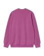 Sudadera holgada Carhartt Sweatshirt magenta con logo negro para hombre posterior