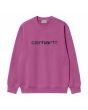 Sudadera holgada Carhartt Sweatshirt magenta con logo negro para hombre