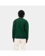 Hombre con sudadera Carhartt WIP American Script Sweatshirt verde posterior