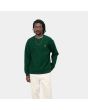 Hombre con sudadera Carhartt WIP American Script Sweatshirt verde 