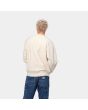 Hombre con sudadera Carhartt WIP American Script Sweatshirt blanca posterior