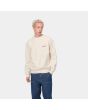 Hombre con sudadera Carhartt WIP American Script Sweatshirt blanca