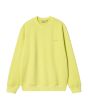 Sudadera holgada Carhartt WIP Duster Script Sweatshirt Arctic Lime Garment Dyed para hombre