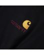 Sudadera con cremallera parcial Carhartt WIP American Script Negra para hombre bordado logo