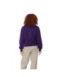 Mujer con sudadera Carhartt WIP W' Casey Sweatshirt morada con logo gris plateado posterior