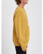 Sudadera de forro polar Volcom Animoscillator mostaza para hombre lateral