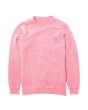 Sudadera de cuello redondo Mission Rose Hell en color rosa y estampado calavera violeta frontal 