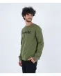 Hombre con Sudadera Hurley One and Only Seasonal Crew verde izquierda