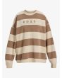 Sudadera oversize Roxy Strictly Stripes Beige y Marrón para mujer
