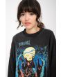Mujer con sudadera oversize Volcom Featured Artist Max Sherman Negra estampado