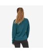 Mujer con Sudadera de cuello redondo Patagonia P-6 Label Organic Crew Sweatshirt azul posterior