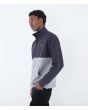 Hombre con Chaqueta tipo sudadera con forro polar de borreguillo Hurley Alps Block Crew gris y negra lateral