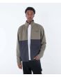 Hombre con Sudadera de forro polar con cremallera Hurley Apls Block Crew Gris y Verde