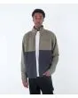 Hombre con Sudadera de forro polar con cremallera Hurley Apls Block Crew Gris y Verde