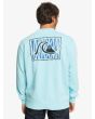 Hombre con sudadera Quiksilver Neon Slab azul claro posterior