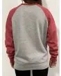 Sudadera Mission Ranglan Logo Unisex en color gris y rojo posterior