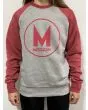 Sudadera Mission Ranglan Logo Unisex en color gris y rojo 