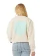 Mujer con sudadera Rip Curl Icons Of Surf Relaxed Crew Blanca logo espalda