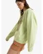Mujer con sudadera oversize Roxy Lineup Butterfly Verde lateral