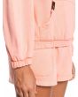 Mujer con Sudadera de media cremallera Roxy Locals Only Coral dobladillo elástico