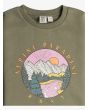 Sudadera Roxy Girl Morning Hike Verde para chica 8-16 años estampado delantero