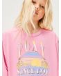 Niña con sudadera Roxy Youth Morning Hike Rosa gráfico