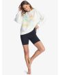Sudadera Roxy Morning Hike blanca para mujer frontal