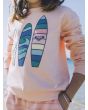 Niña con Sudadera Roxy Oh Happy Day rosa estampado