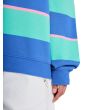 Mujer con Sudadera Roxy Strictly Stripes Oversized azul verde y rosa manga