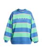 Sudadera Roxy Strictly Stripes Oversized azul verde y rosa para mujer