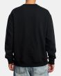 Hombre con sudadera de forro polar RVCA Recession Day Shift Negra posterior