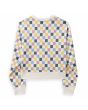 Sudadera Vans All Over Crew blanca con estampado a cuadros para mujer posterior