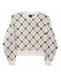 Sudadera Vans All Over Crew blanca con estampado a cuadros para mujer