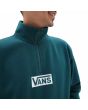 Hombre con Sudadera con cremallera parcial Vans Versa Standard Deep Teal logo