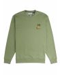 Sudadera Vissla Coastal Eco Crew Sage Verde para hombre frontal