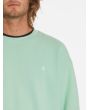 Hombre con Sudadera de forro polar Volcom Single Stone verde logo