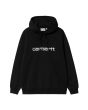 Sudadera con capucha Carhartt WIP W' Hooded Carhartt Sweatshirt negra logo blanco para mujer
