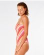 Mujer con Bañador palabra de honor Rip Curl Sun Rays One Piece Rosa lateral